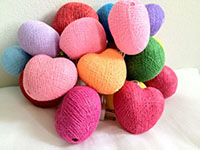coeur coton couleur - guirlande decorative